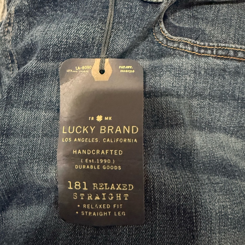 Lucky Brand Men's Dark Blue Relaxed Jeans New 181 - Picture 6 of 6